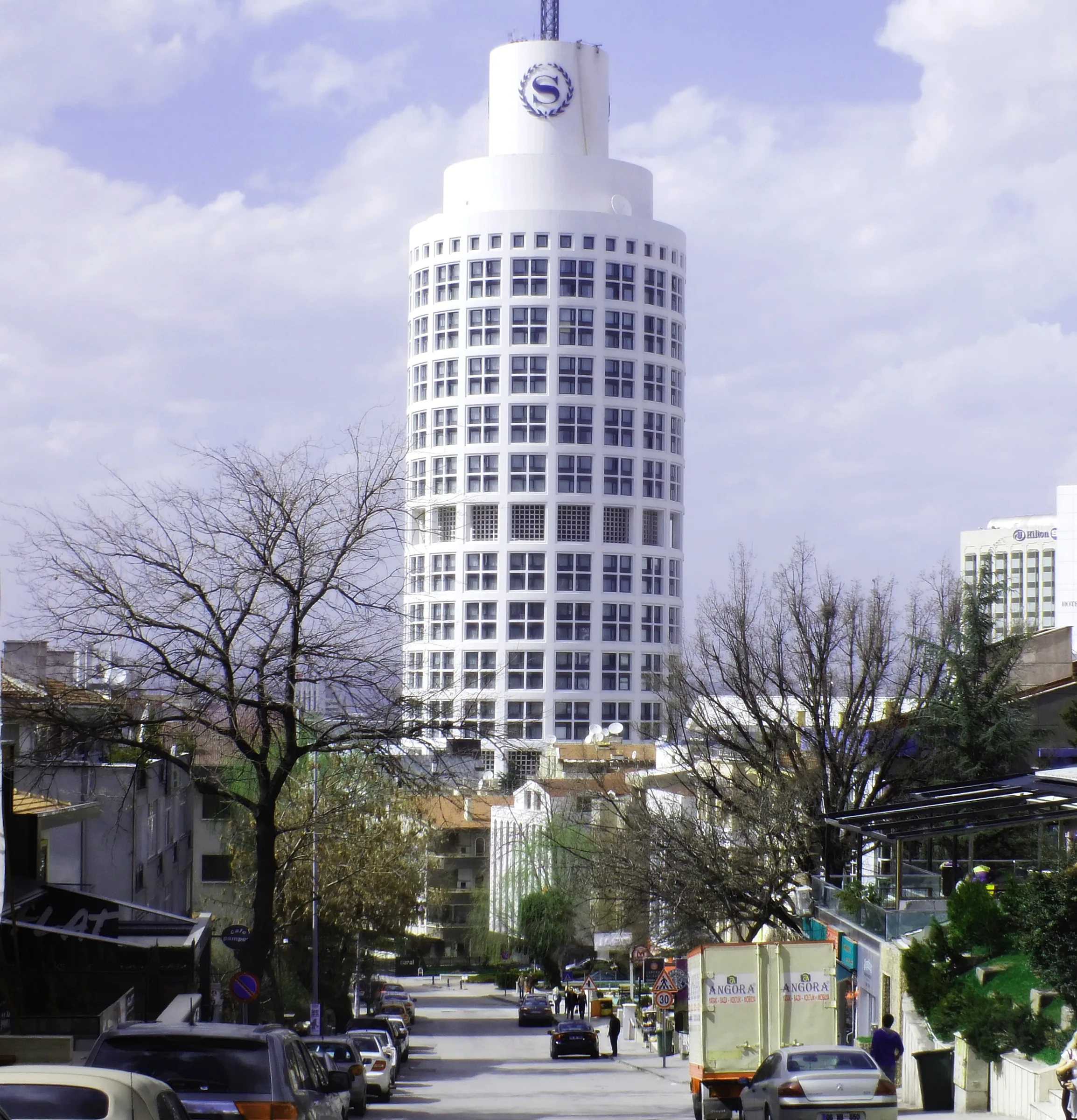 Sheraton Ankara tower at the end of Arjantin Caddesi